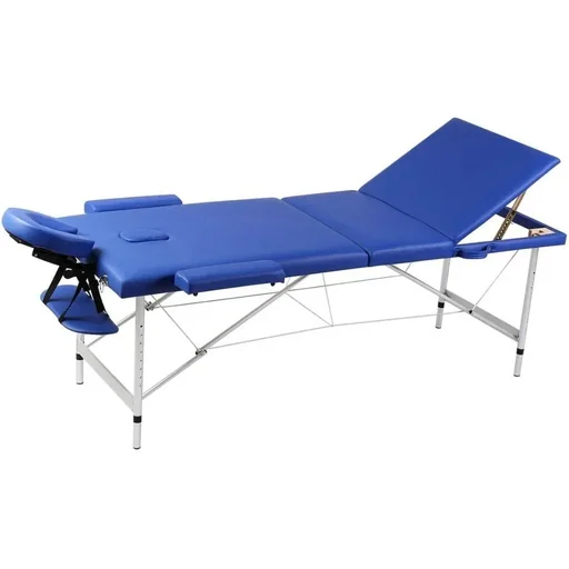 "Klappbare Massageliege 3 Zonen mit Aluminiumrahmen (blau) image"