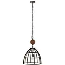 Hängelampe Matrix XL bundesweit Metall met Holz 144 x Ø 48 cm 60W E27
