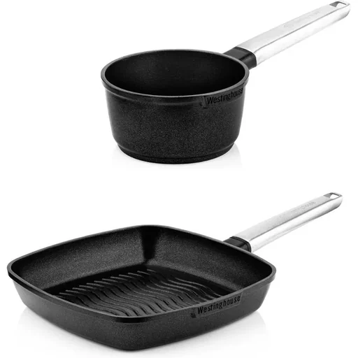"NL Performance Series Topfset - Stielkasserolle 18 cm + Grillpfanne 28 cm - Schwarz image"